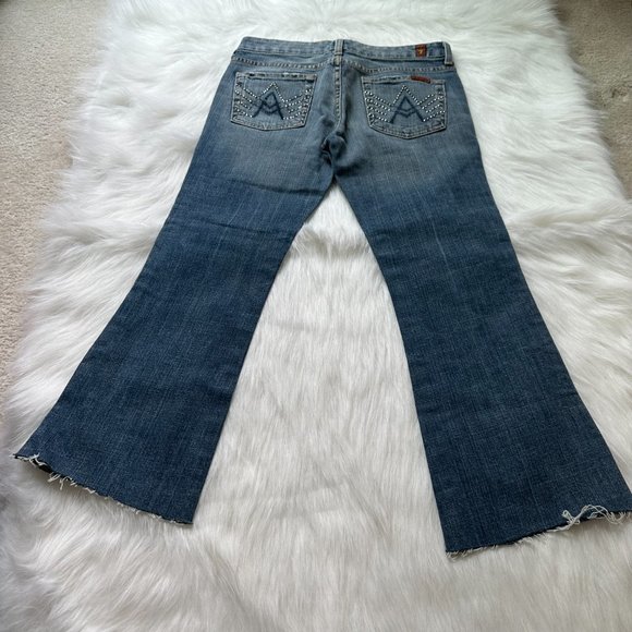 7 for All Mankind Low Rise Vintage Flare Crop Jeans Size 25 - Picture 14 of 14